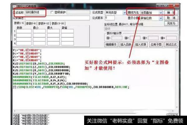 分时操作线公式是我划的分割线下面部分，不要弄错了。