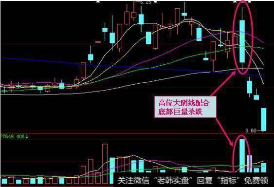 高位大阴线配合底部巨量杀跌