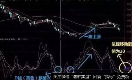 D线跌破20，为买入信号