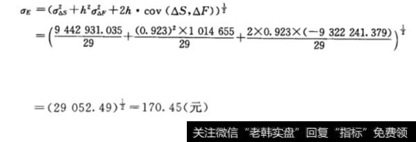 套期保值投资的风险(标准差)