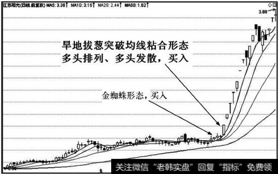 早地拔葱突破均线粘合形态，买入