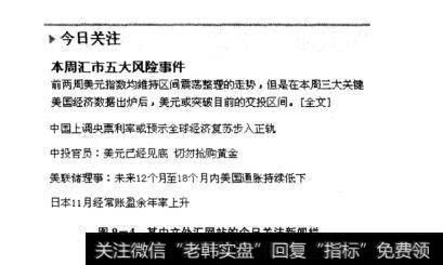 图9-4某中文外汇网站的今日关注新闻栏