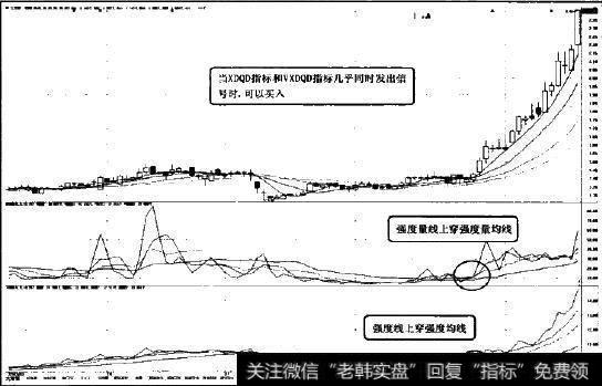 XDQD指标和VXDQD指标综合运用第一条买入法则图示