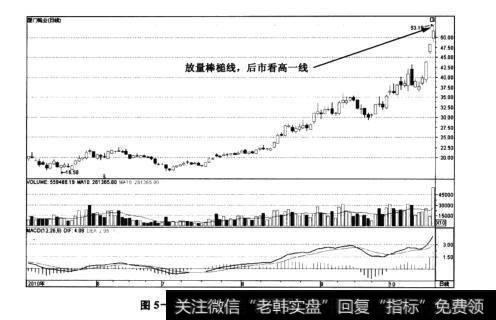 图5-20厦门钨业——高开震荡收阳线