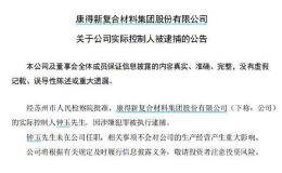 *ST康得实控人被捕 年近七旬悲凉落幕！119亿财务造假 市值7个月暴跌800亿