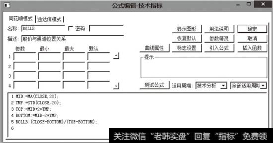 ％B指标公式编辑